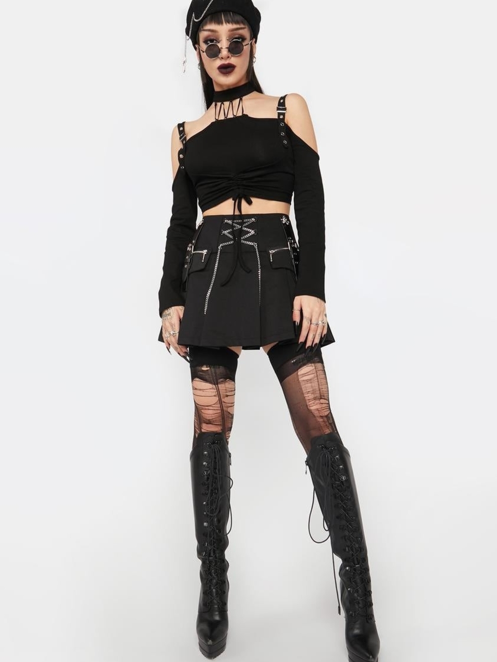 Dark In Love Punk Drawstring Top - Picture 4 of 7